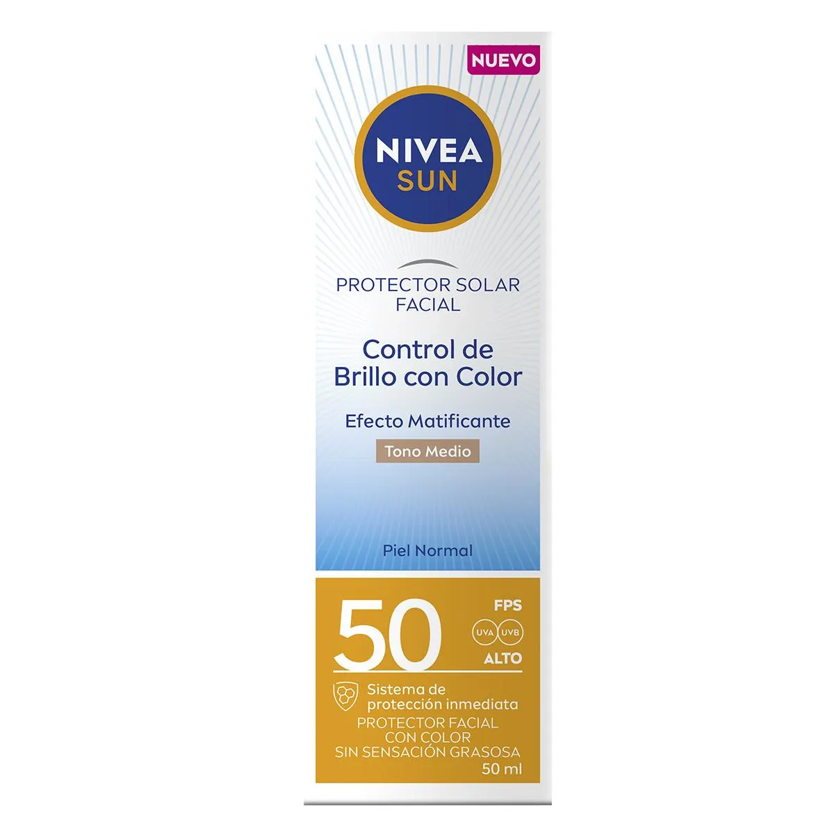 Protector Solar Facial Nivea Control Brillo con Color FPS50 - 50ml