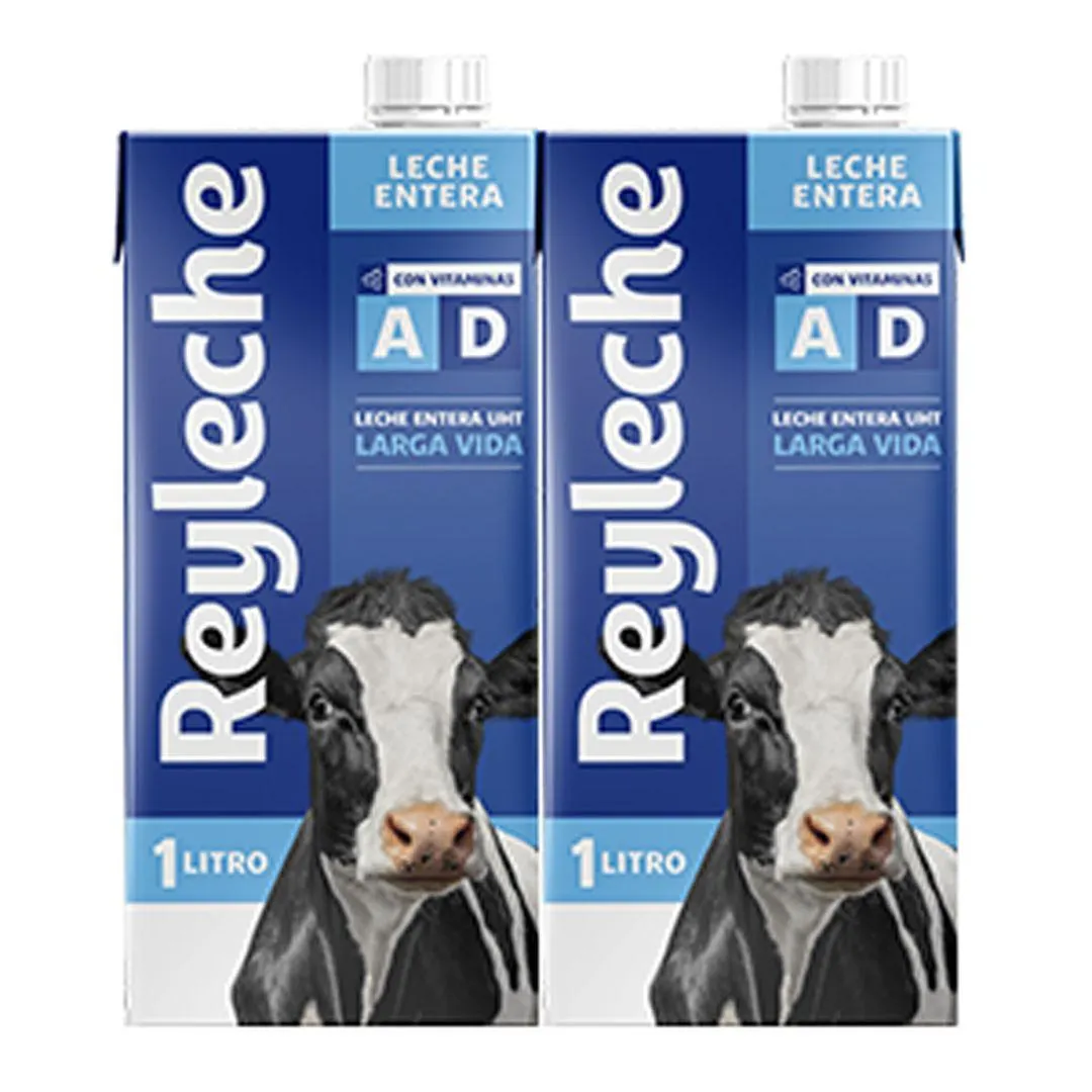 Pack 2 Uds Leche Reyleche Entera Cartón 1L