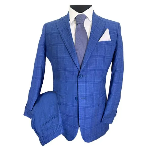 TERNO AZUL CUADROS 2 BOTONES