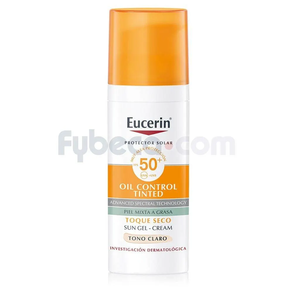 Protector Solar Oil Control Tinted Eucerin Tono Claro Fps 50 50 Ml Unidad
