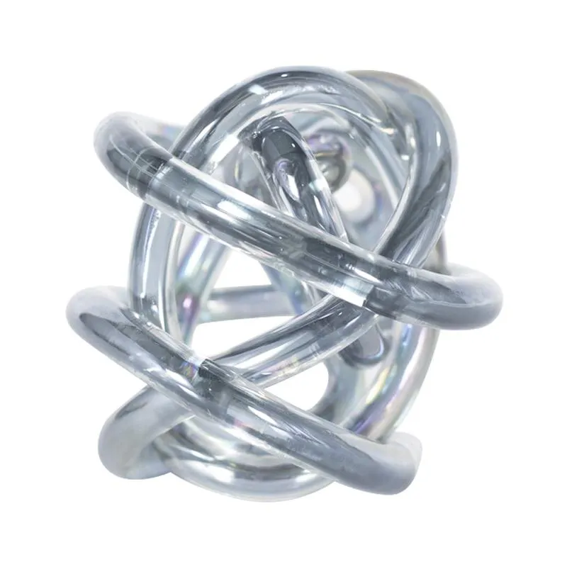 Adorno Nudo de Vidrio Azul 12cm