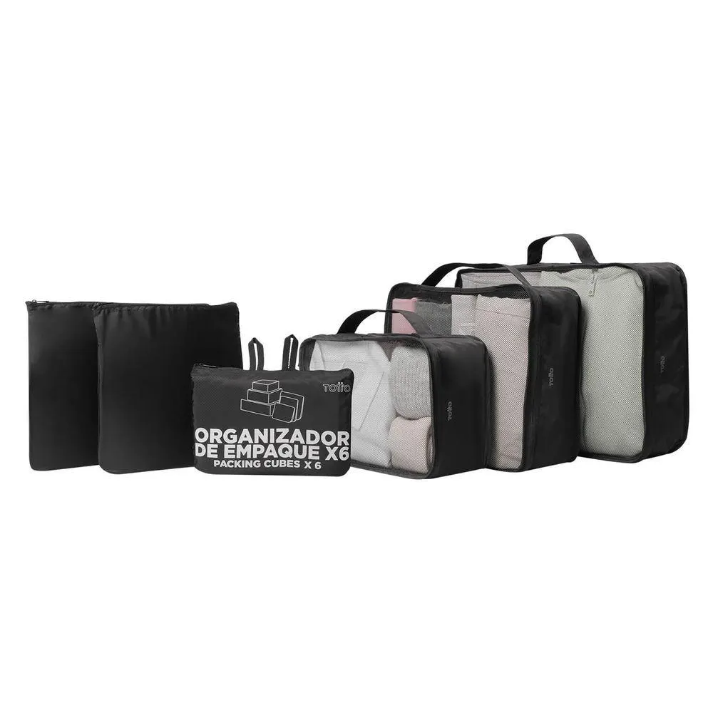 Organizador de Viaje Packing Cube X 6 - Negro