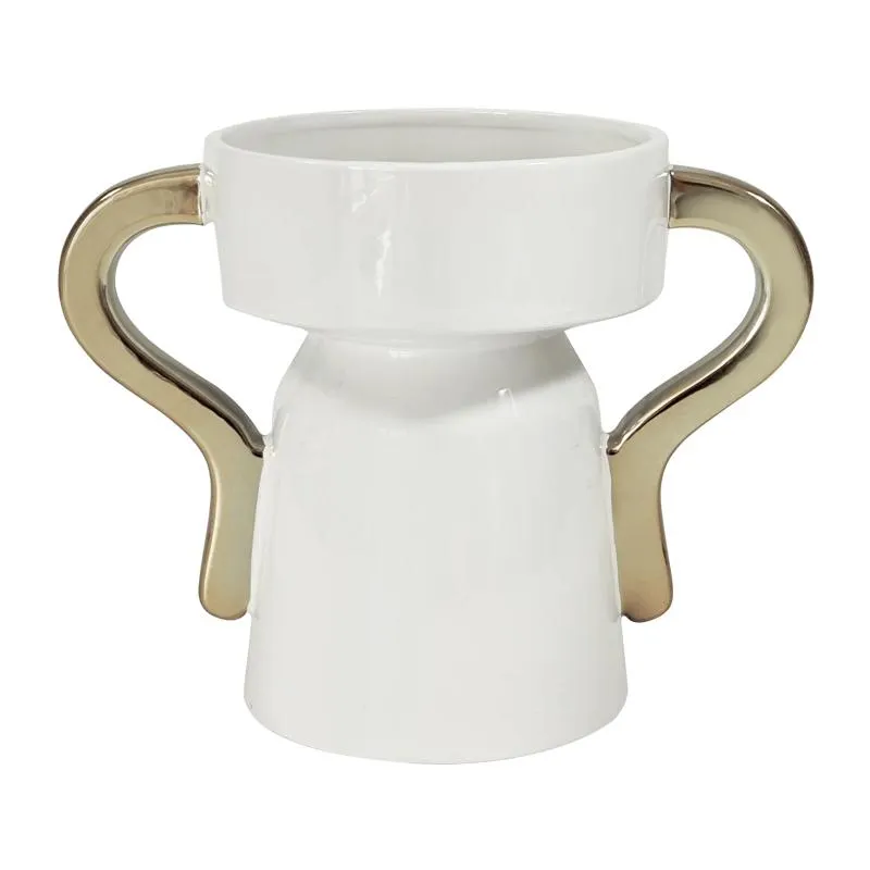 Florero Muse White Gold 20cm