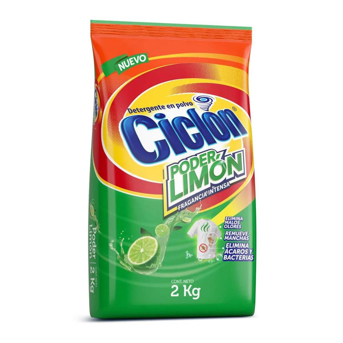 Detergente en Polvo Ciclón Poder Limón 2 kg