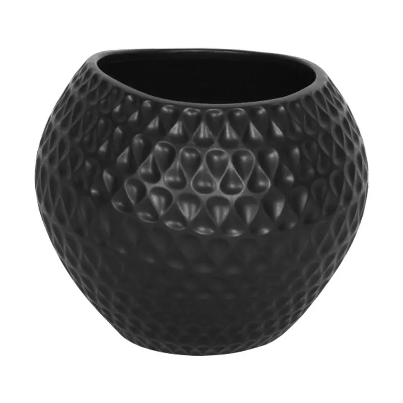 Florero Darpa Cerámica 15.5cm Negro