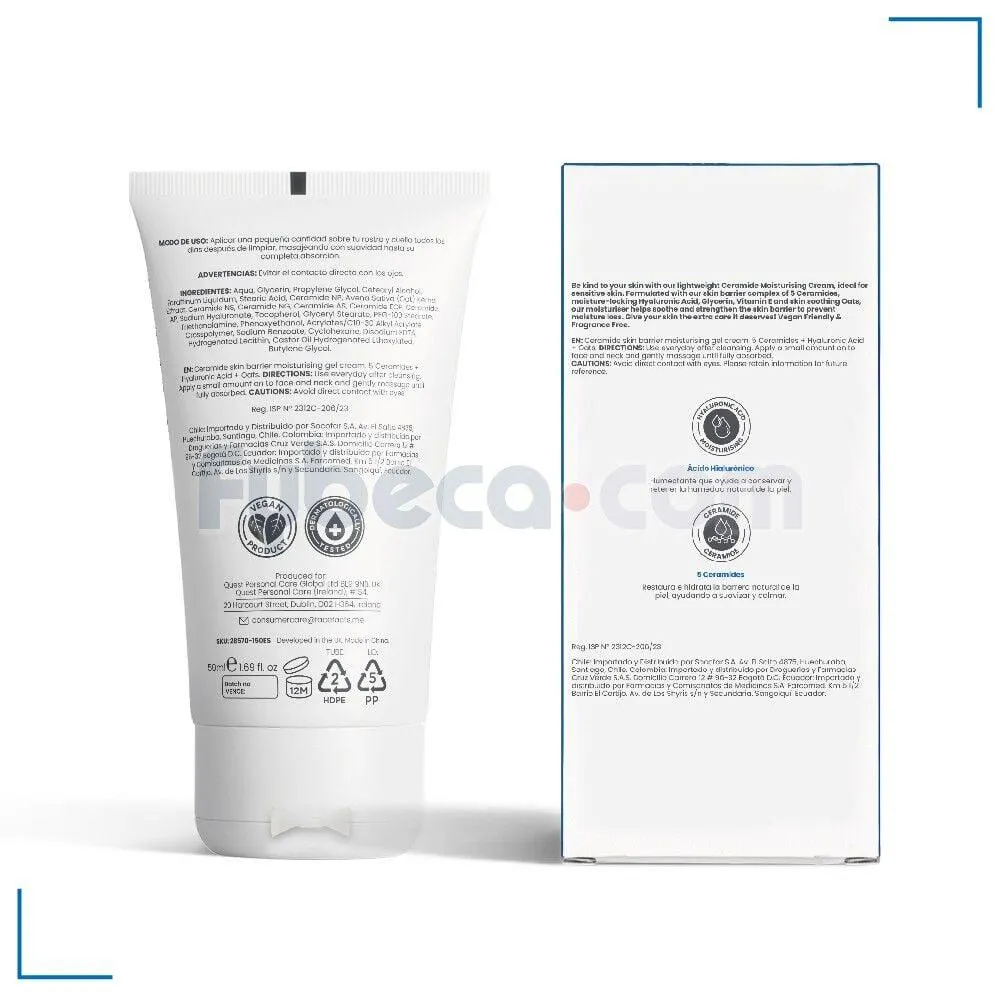 Ceramide Crema Gel Facial Hidratante 50Ml