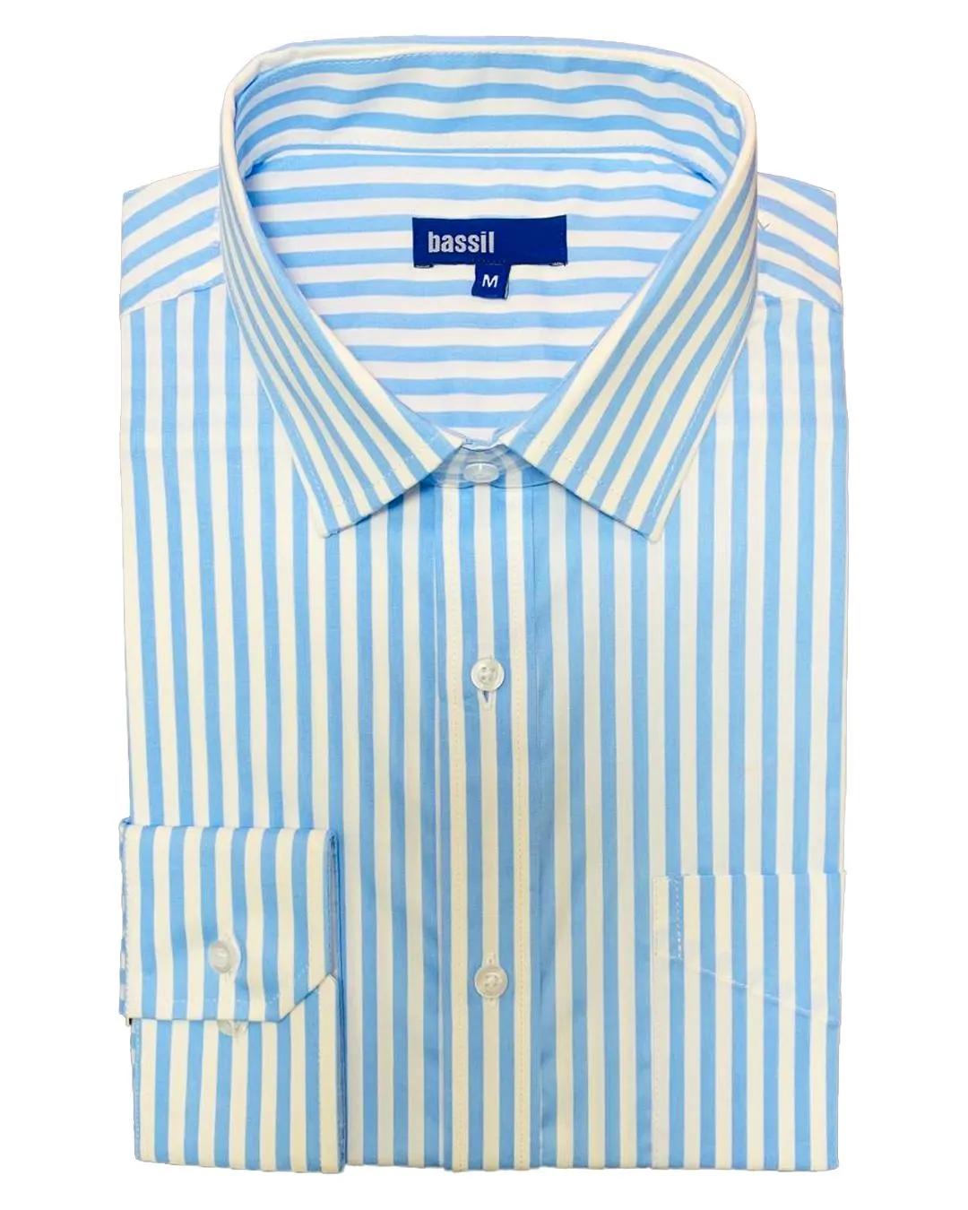 CAMMISA CELESTE RAYAS BLANCAS M/L