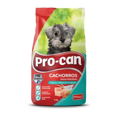 PROCAN PARA PERROS CACHORROS DE RAZAS PEQUEÑAS SABOR A POLLO, CEREALES Y LECHE