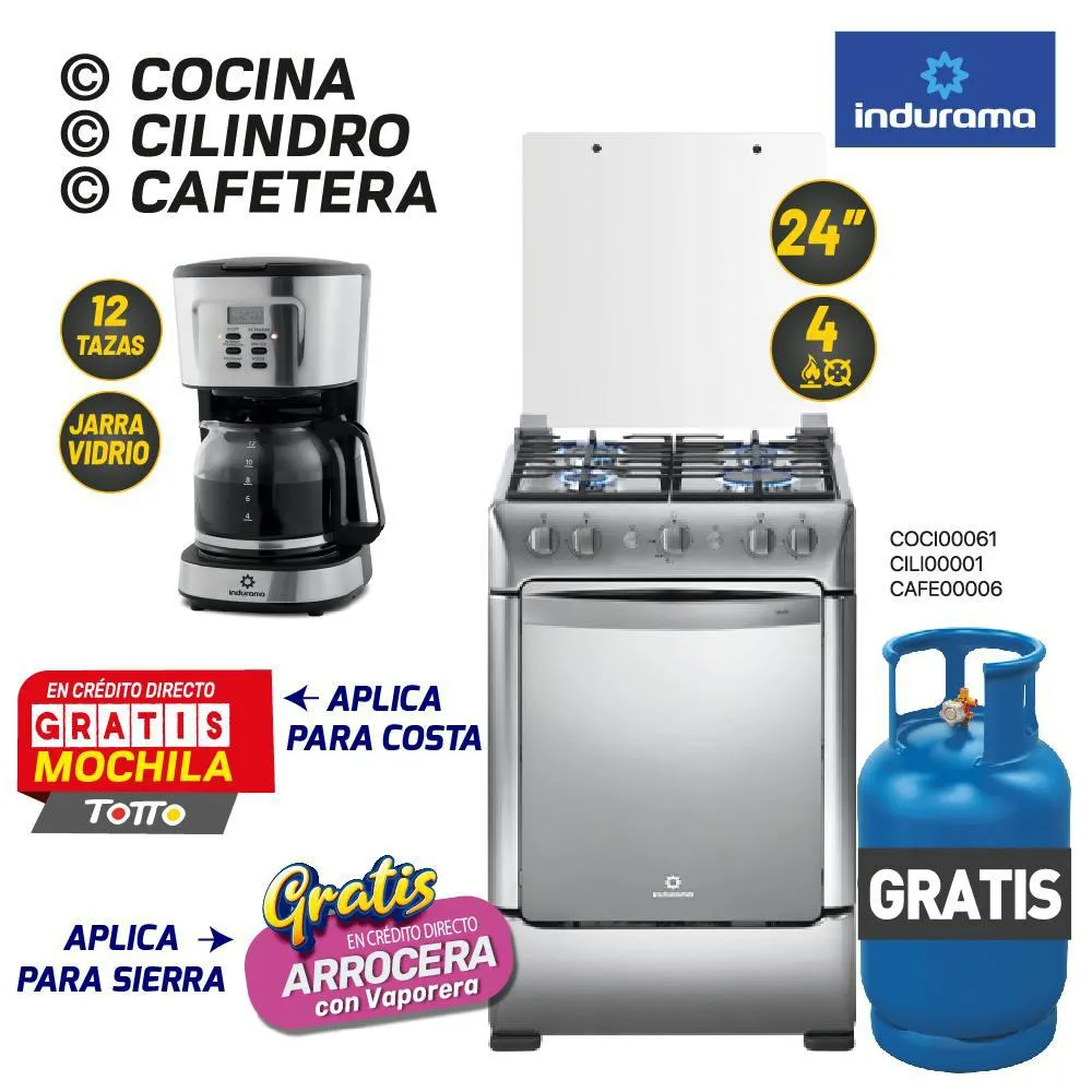 MINI COMBO 1: COCINA + CILINDRO + CAFETERA