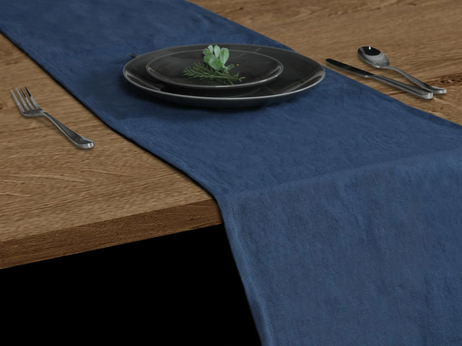 Camino De Mesa Lino Holland Azul