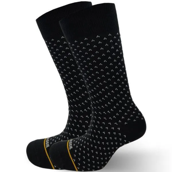 Medias de caballero con diseño negra de puntos blancos