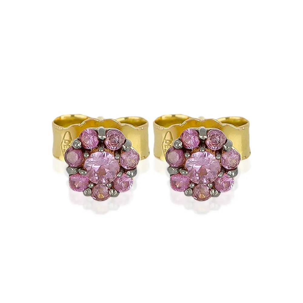 ARETES CON ZAFIROS ROSA COLECCIÓN FLEUR D´ÉTÉ