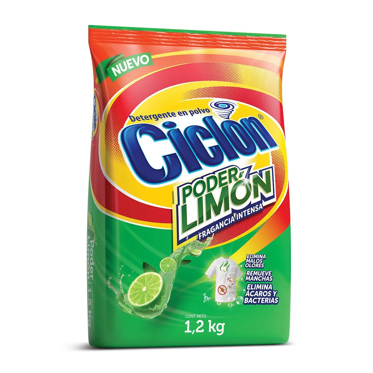 Detergente en Polvo Ciclón Poder Limón 1.2 kg