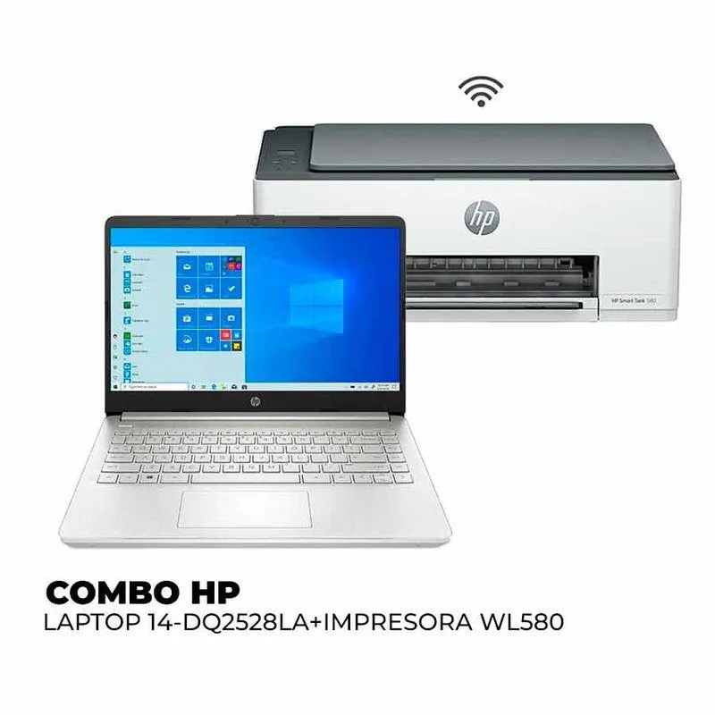 Combo Portatil Hp 14-Dq2528la Core I3 8gb + Impresora Hp W580portati