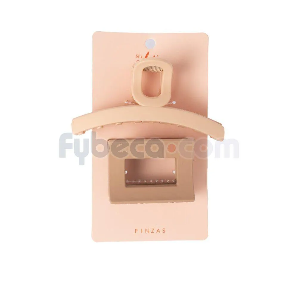 Set De Pinzas Nude Para Cabello 2 Unidades