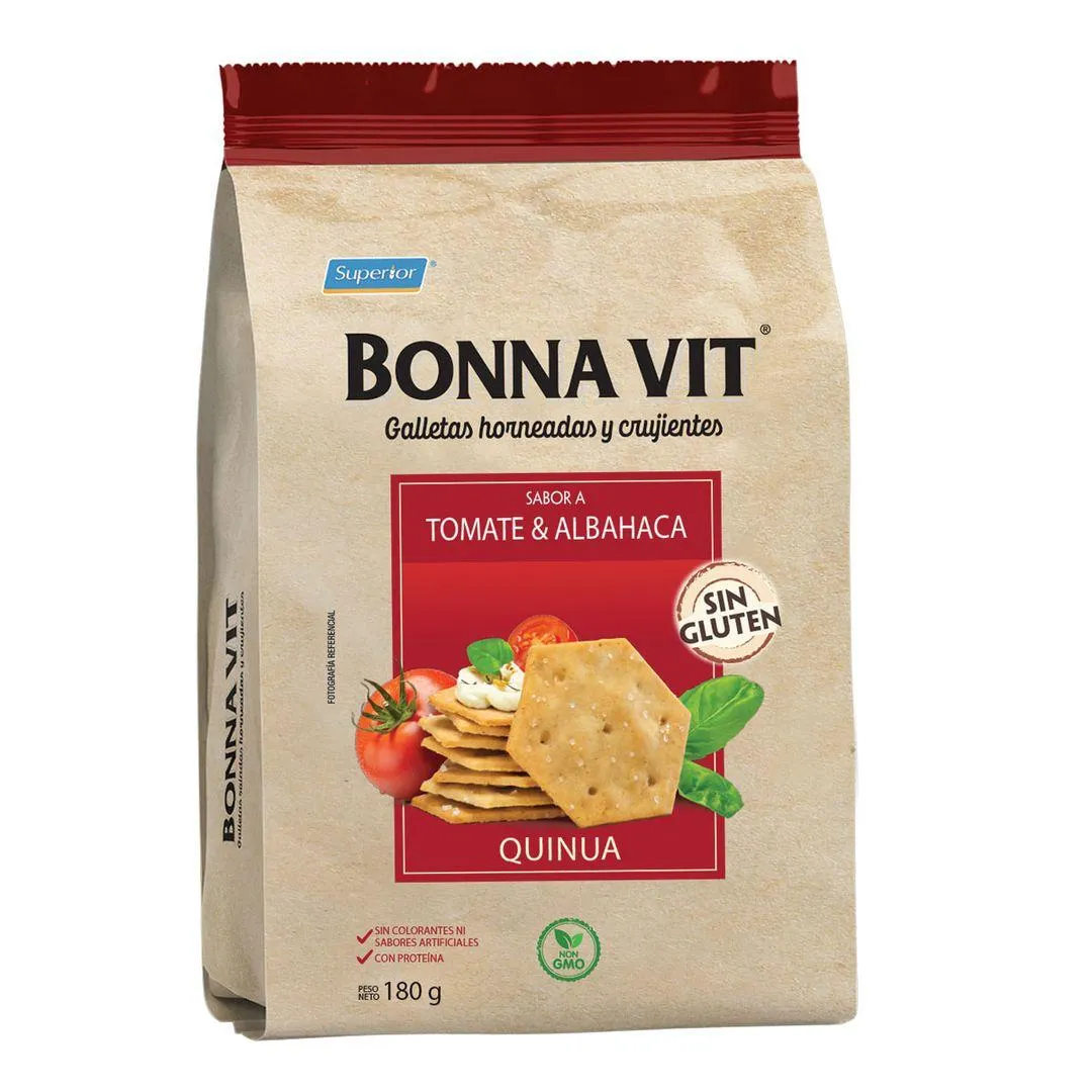 Galleta Tomate & Albahaca Bonna Vit 180g