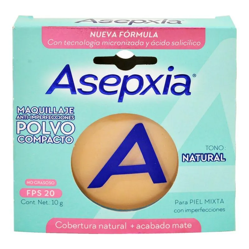 Asepxia Polvo Compacto Natural Mate 10 g