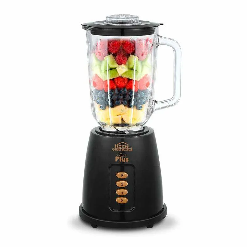 Home Elements - Licuadora licuaplus vaso/vid HE-4819NC | Negro