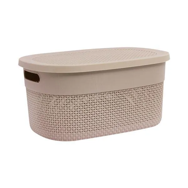 Canastilla Vitta con tapa Caqui 22 litros