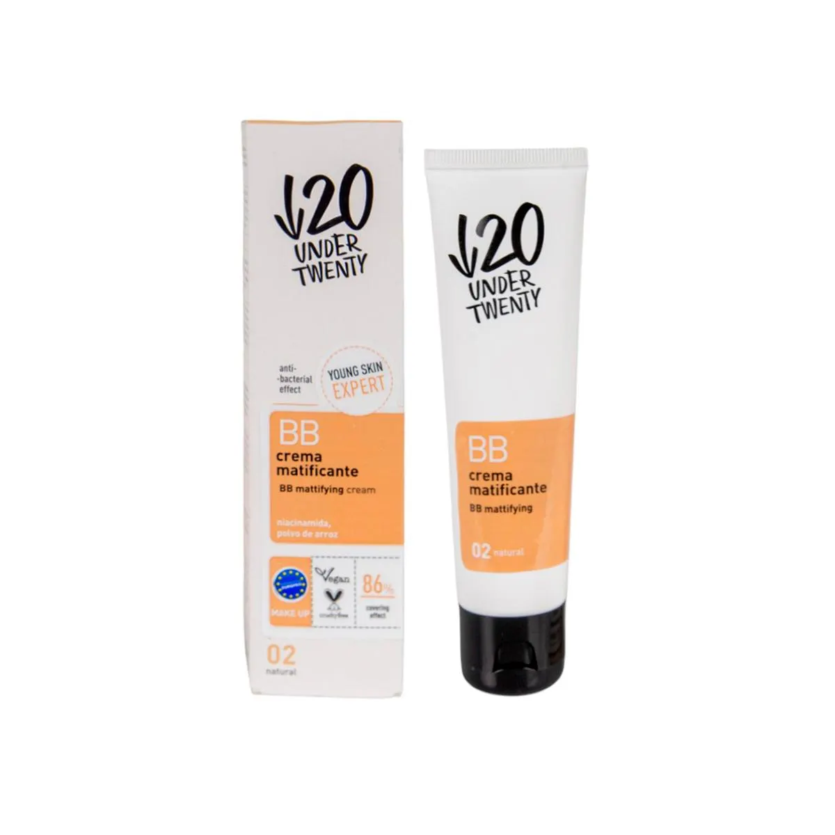 Crema Facial BB Under 20 Twenty Matificante Color 02 Natural  60 ml 