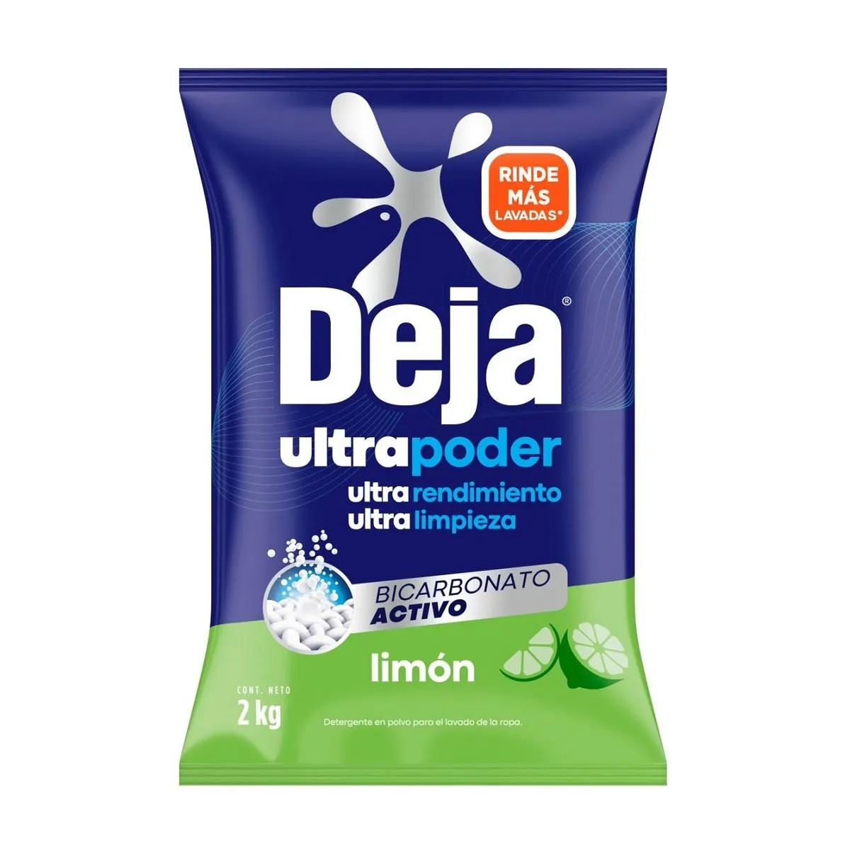 Detergente en Polvo Deja Limón más Bicarbonato 2 kg