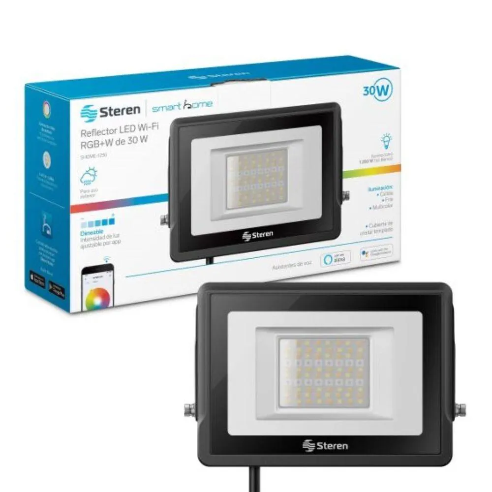 Reflector LED Steren SHOME-1230 P86396 | WIFI 30 WATTS Color Negro