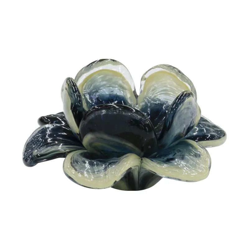 Adorno Flor de Vidrio Azul 10x5cm