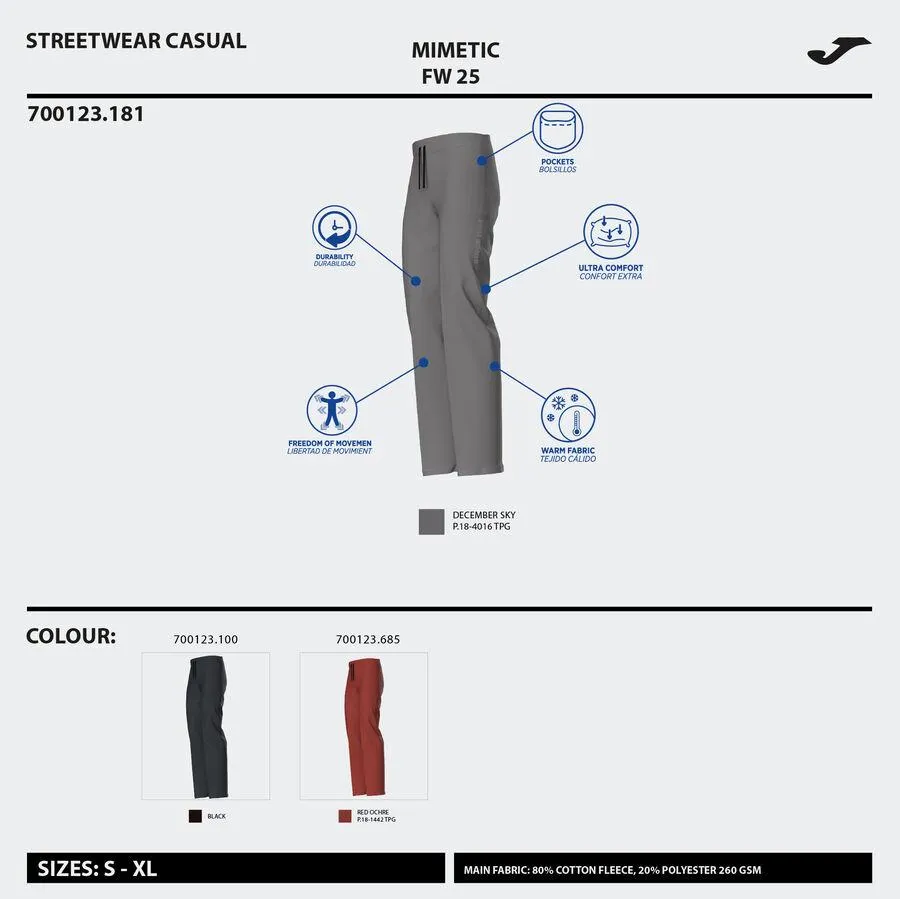 Pantalón largo unisex Mimetic negro