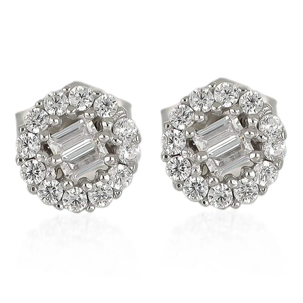 ARETES TOPITOS ORO BLANCO COLECCIÓN BASICS