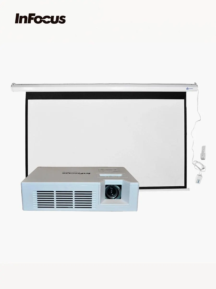 Combo Proyector Infocus Portátil IN1146 + Pantalla Terrax 80" SEE9801