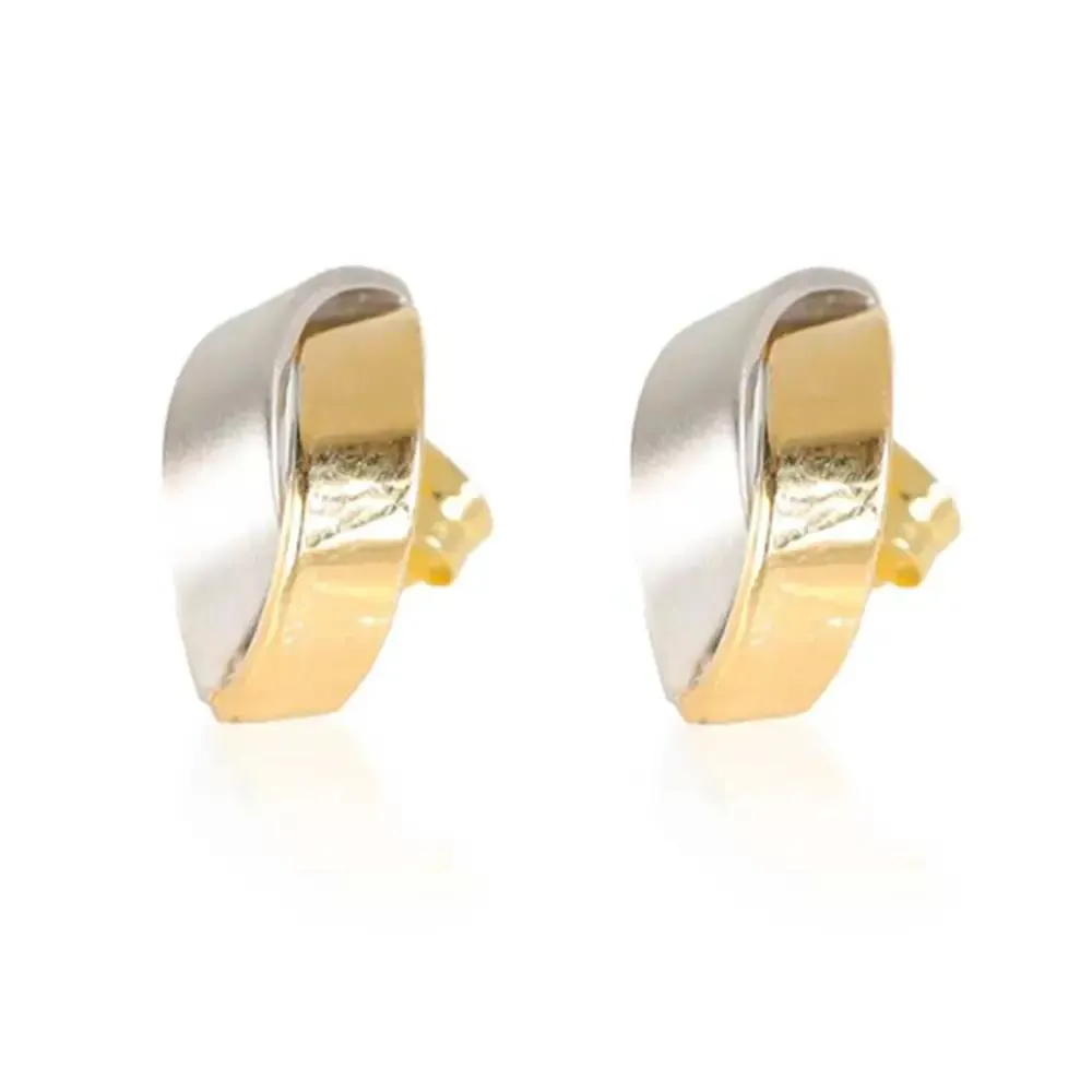 ARETES CINTA DOBLE BICOLOR