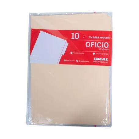Pack 10 und Carpeta Ideal Manila Natural
