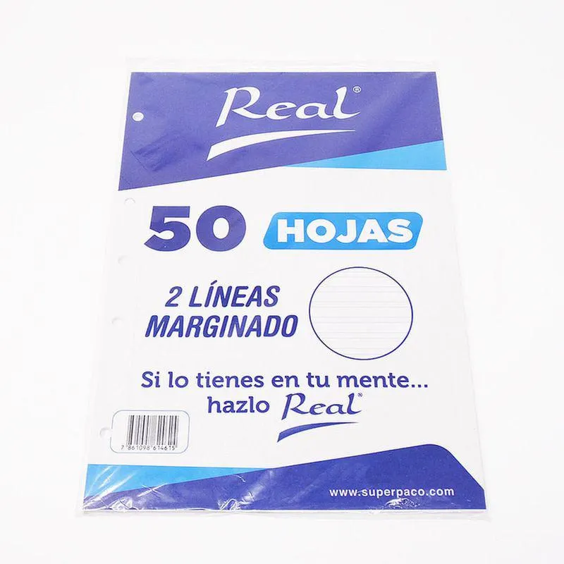 Papel Marginado 2 Líneas A4 50H