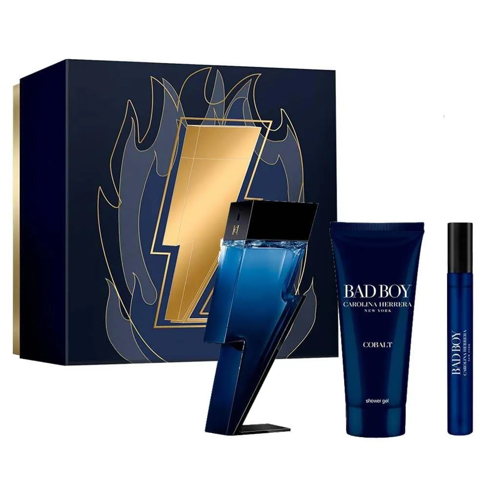 BAD BOY COBALT Estuche EDP 100ml+EDP 10ml+Shower Gel 100ml (Carolina Herrera) (Hombre)