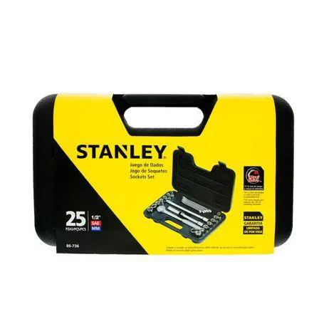 Juego de Dados Stanley de 25 Piezas Mando 1/2