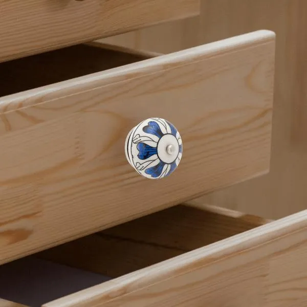 Tiradera Setx2 Cerámica Azul/Bl 4 cm