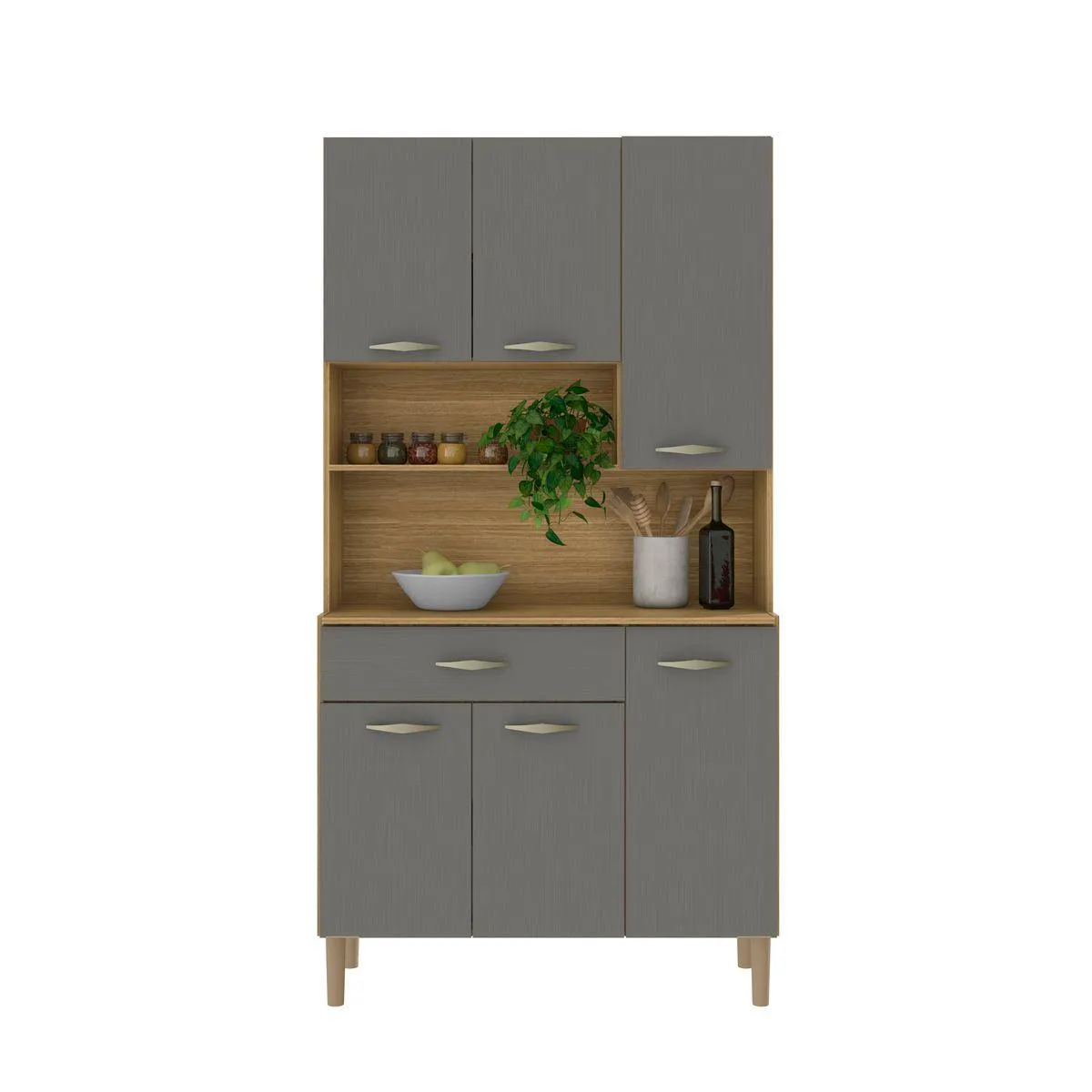 Mueble De Cocina Apolo | Bi Color Freijo / Gris