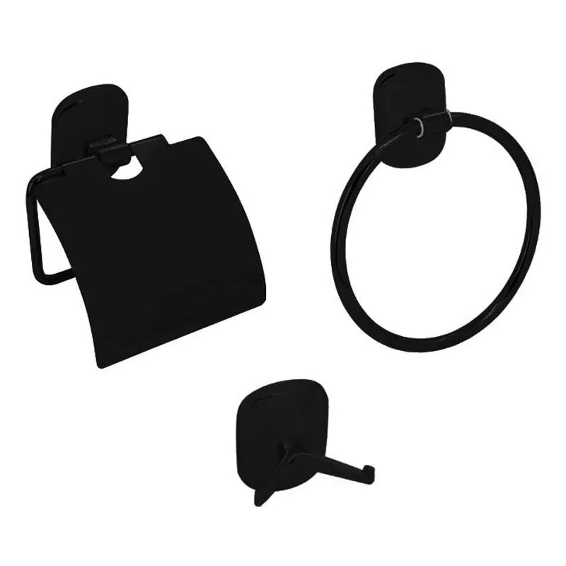 Accesorios de Baño Viva Negro Mate 3 Piezas