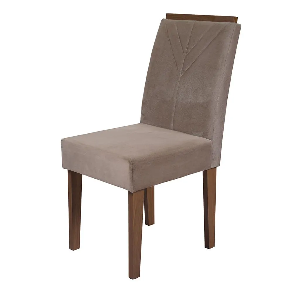 Silla de Comedor Amanda | Bi Color Imbuia /Champagne