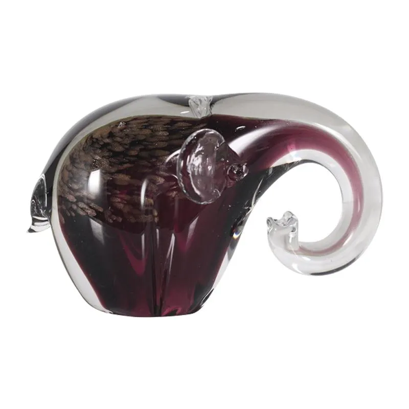 Adorno Elefante de Vidrio Vino 16x10cm