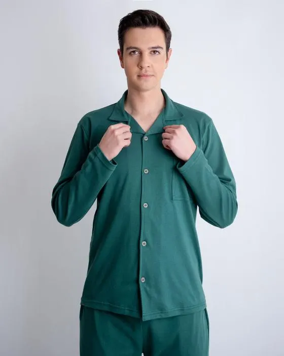 Pijama Abierta Manga Larga - Pantalón