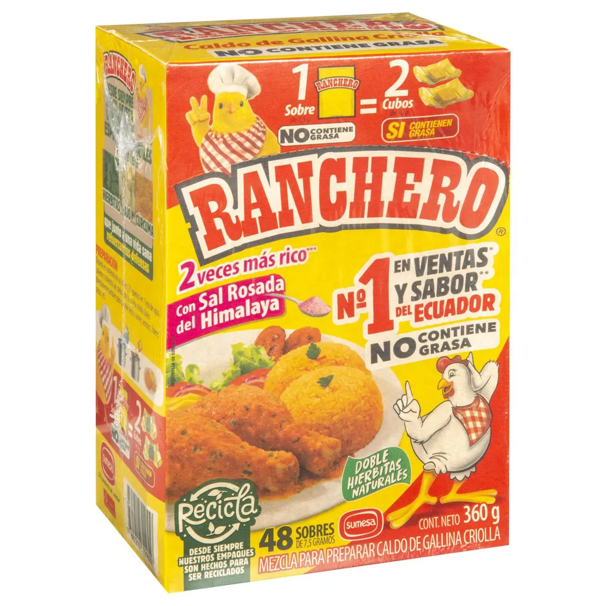 Pack 48 Uds Caldo de Gallina en Polvo Ranchero 7.5g