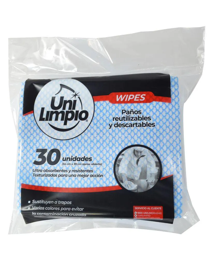 Unilimpio - Paños reutilizables y descartables X30
