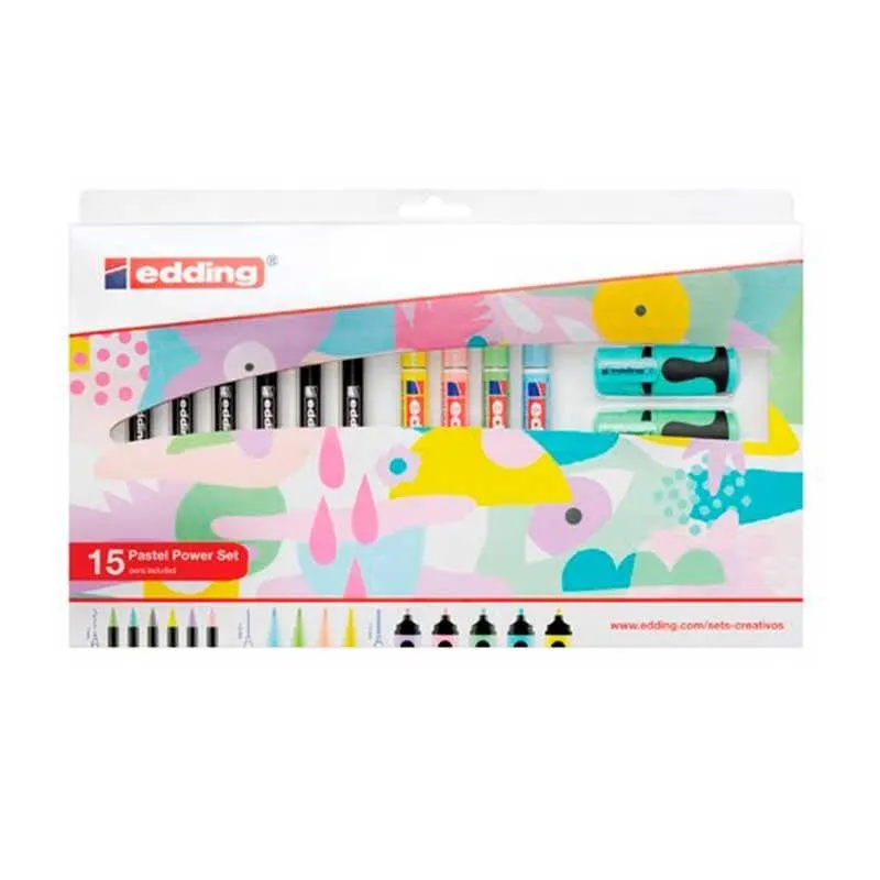 Marcador Escolar Set X15un Diferentes Tipos Pastel Power