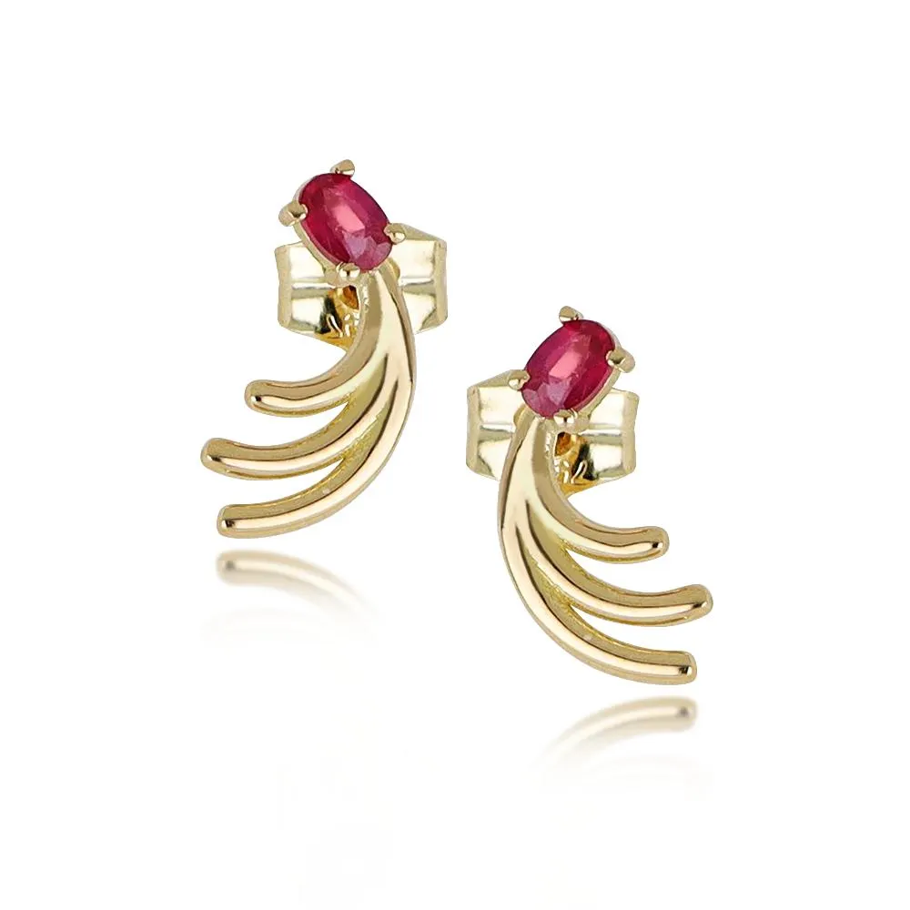 ARETES CON RUBÍ COLECCIÓN BASICS