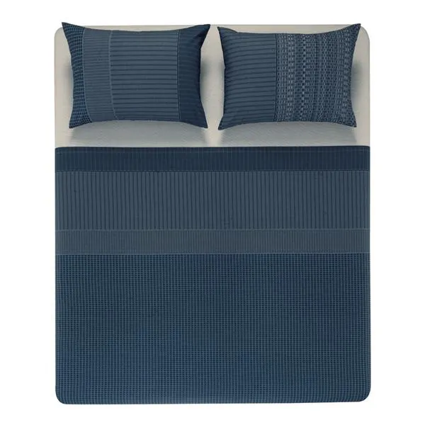 Juego de Sábanas Regisi 150 Hilos Azul 100% Algodón Full