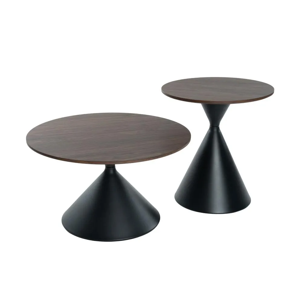 Set 2 Mesas De Centro Petro| Bi Color Café /Negro