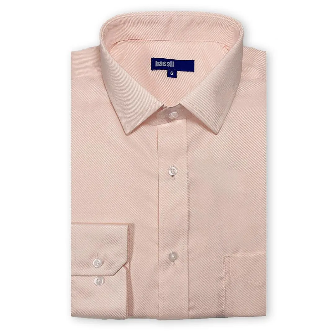 CAMISA MELÓN MANGA LARGA CON TEXTURA DE RAYAS DIAGONAL