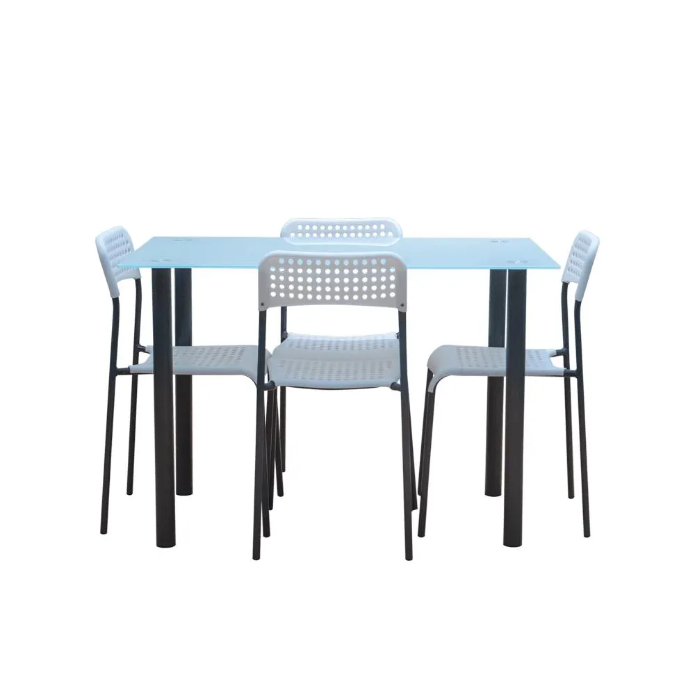 Juego de Comedor Ketel | Bi Color Blanco/Gris