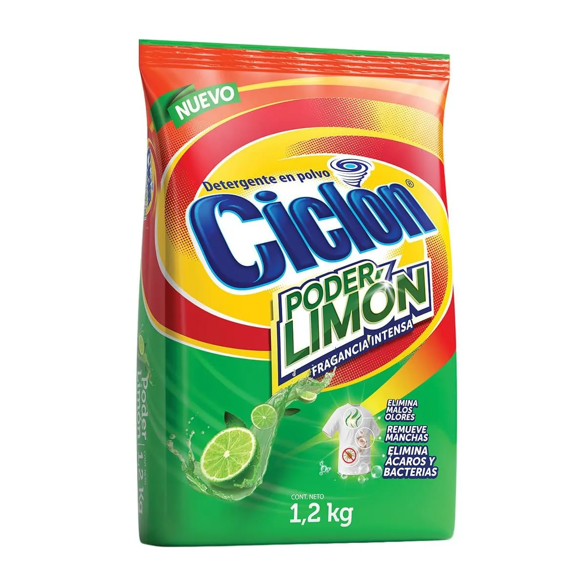 Detergente en Polvo Ciclón Poder Limón 1.2kg
